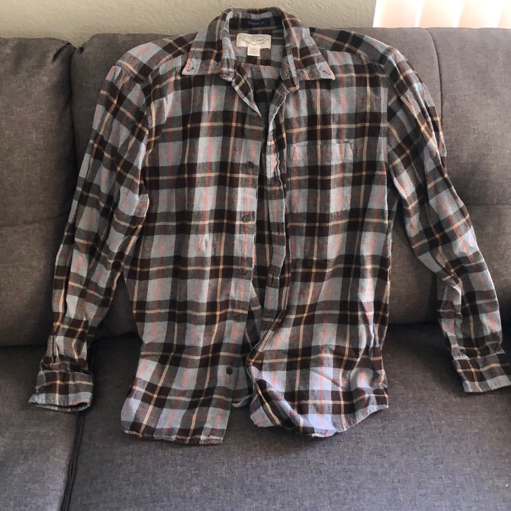 st johns bay flannel large brown